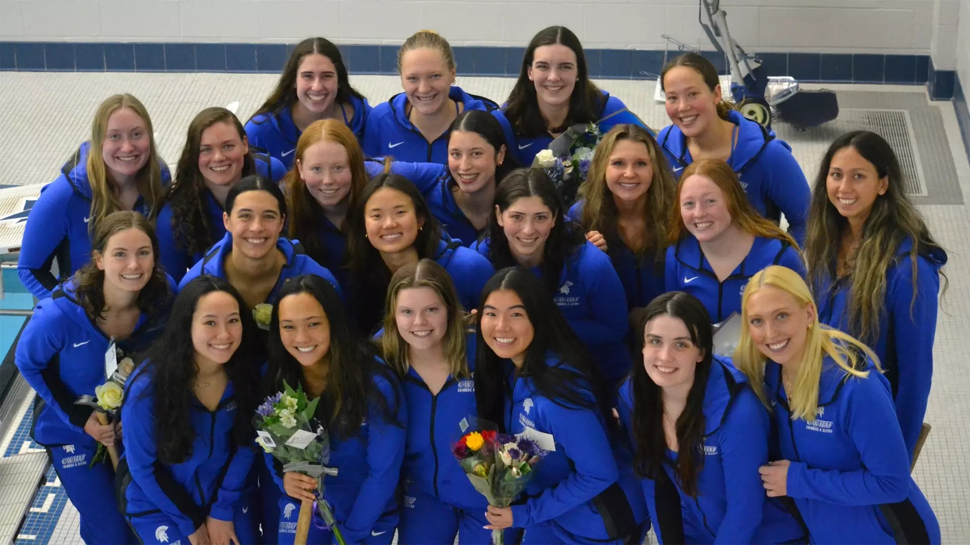 This past Saturday, the women's swimming and diving team celebrated Senior Day and the team's clean sweep against Oberlin.