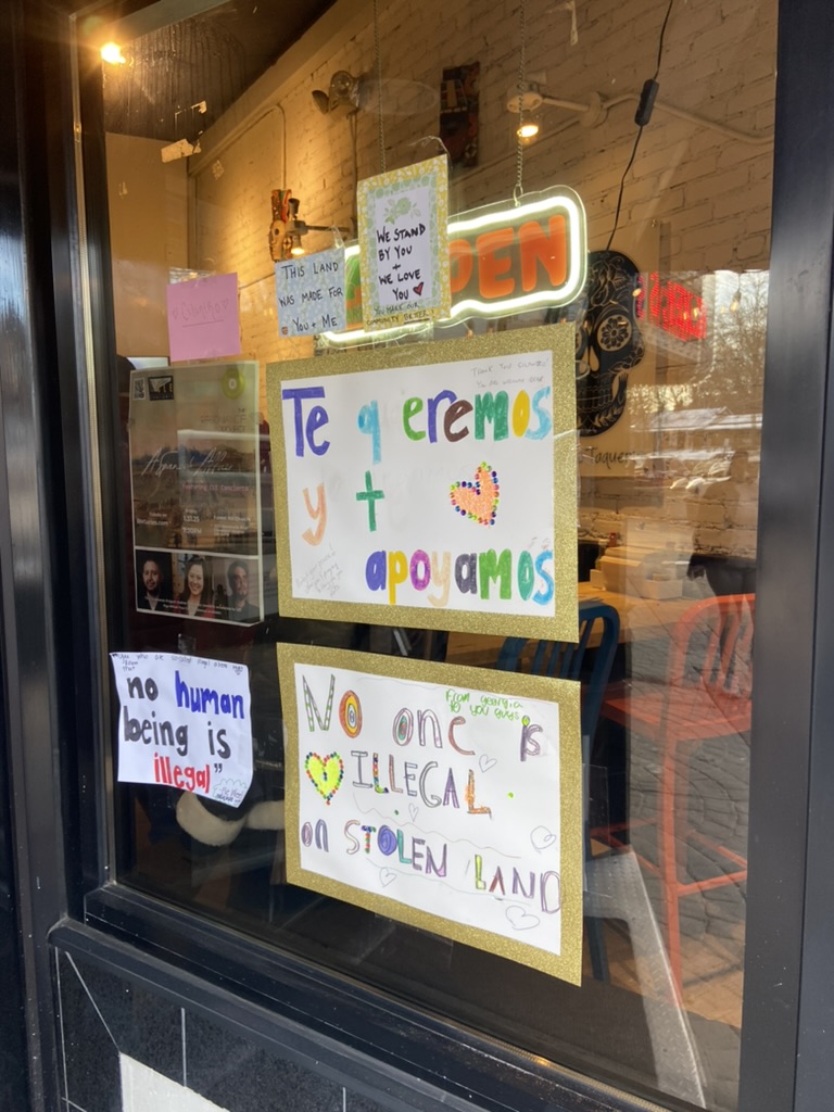 Coventry locals showed up for "Cilantro Day" on Feb. 1 to support the beloved establishment after ICE raids earlier in the week. Children in the area decorated the windows of Cilantro Taqueria with messages of love and strength.