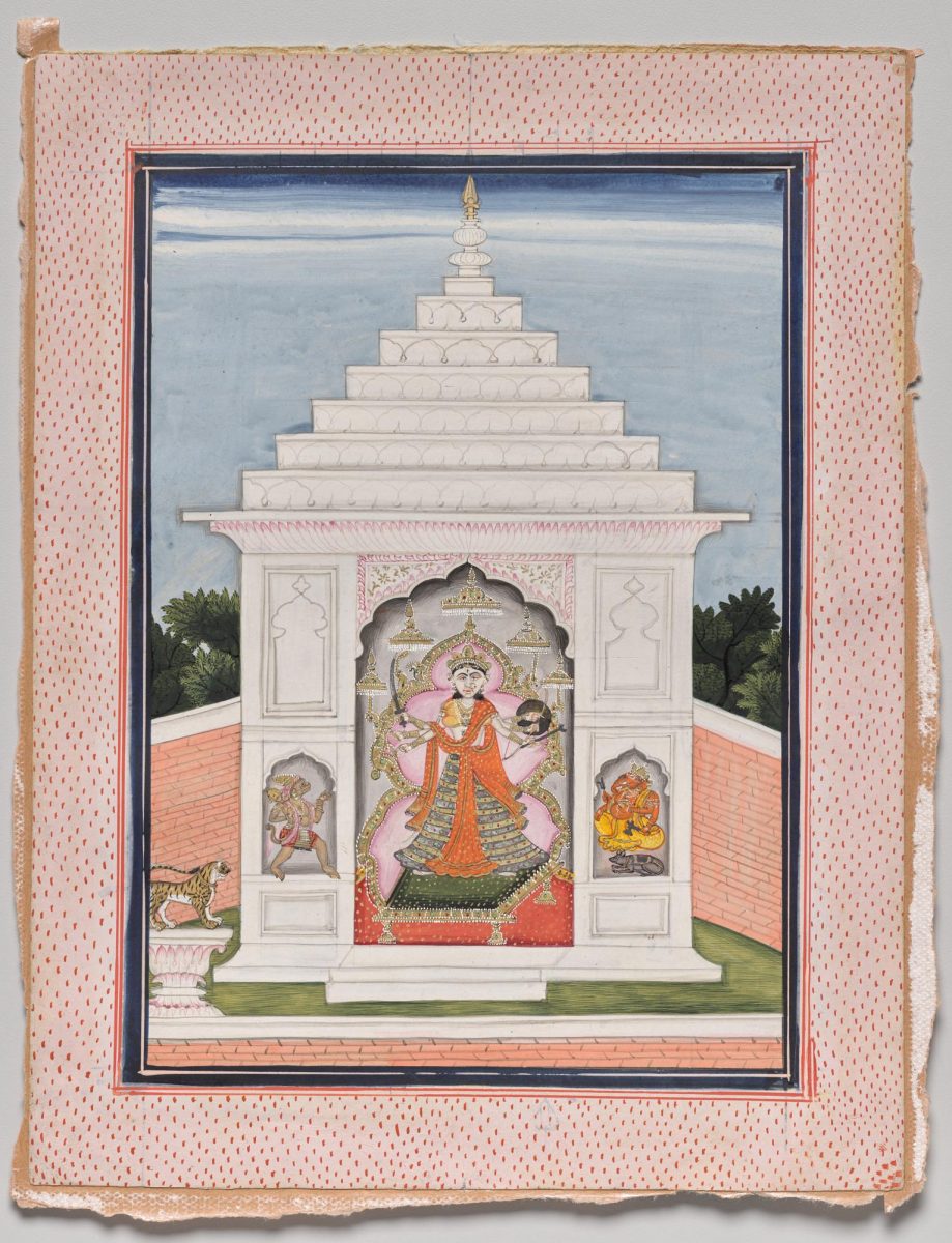 The Cleveland Museum of Art's showcase of the "Temples and Worship in South Asia" exhibit featured 13 photographs and six paintings, with each of the paintings, such as the shrine of the six-armed Goddess Devi, focusing on the importance of Hindu rituals.