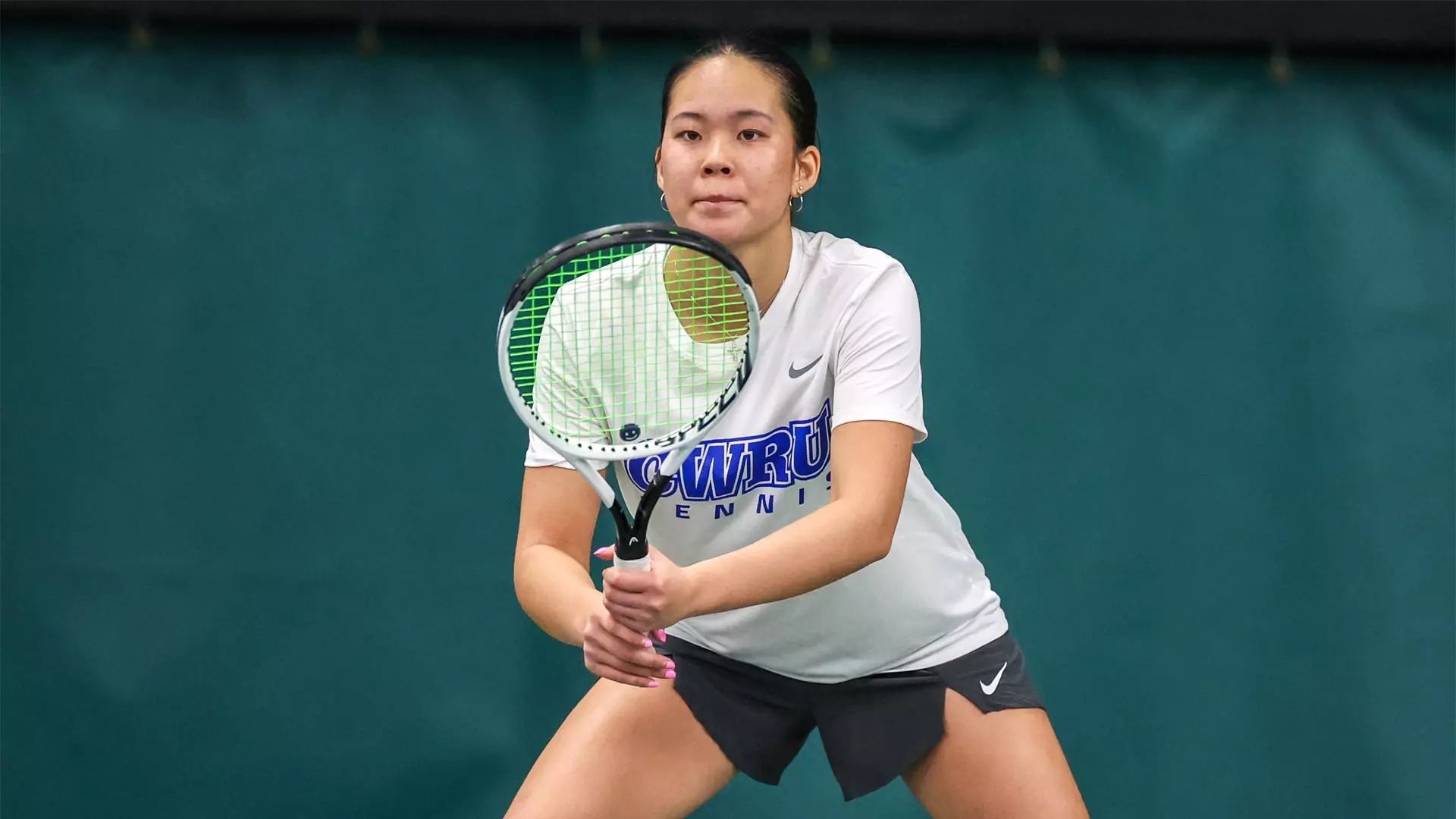 Second-year Katie Wong scored a 6-1, 6-4 win against Babson College's Mia Sorrentino in Atlanta this past weekend.