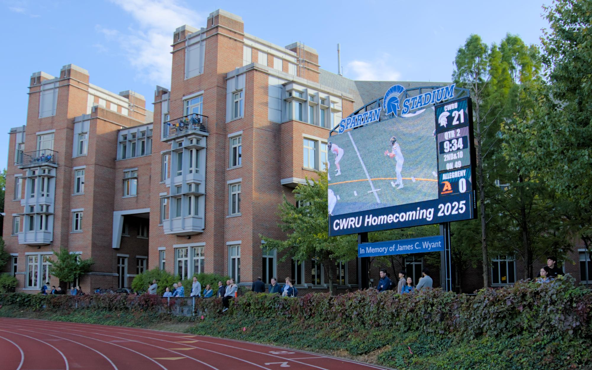 The new videoboard is a milestone for Case Western Reserve University's goal of improving its sports facilities. 