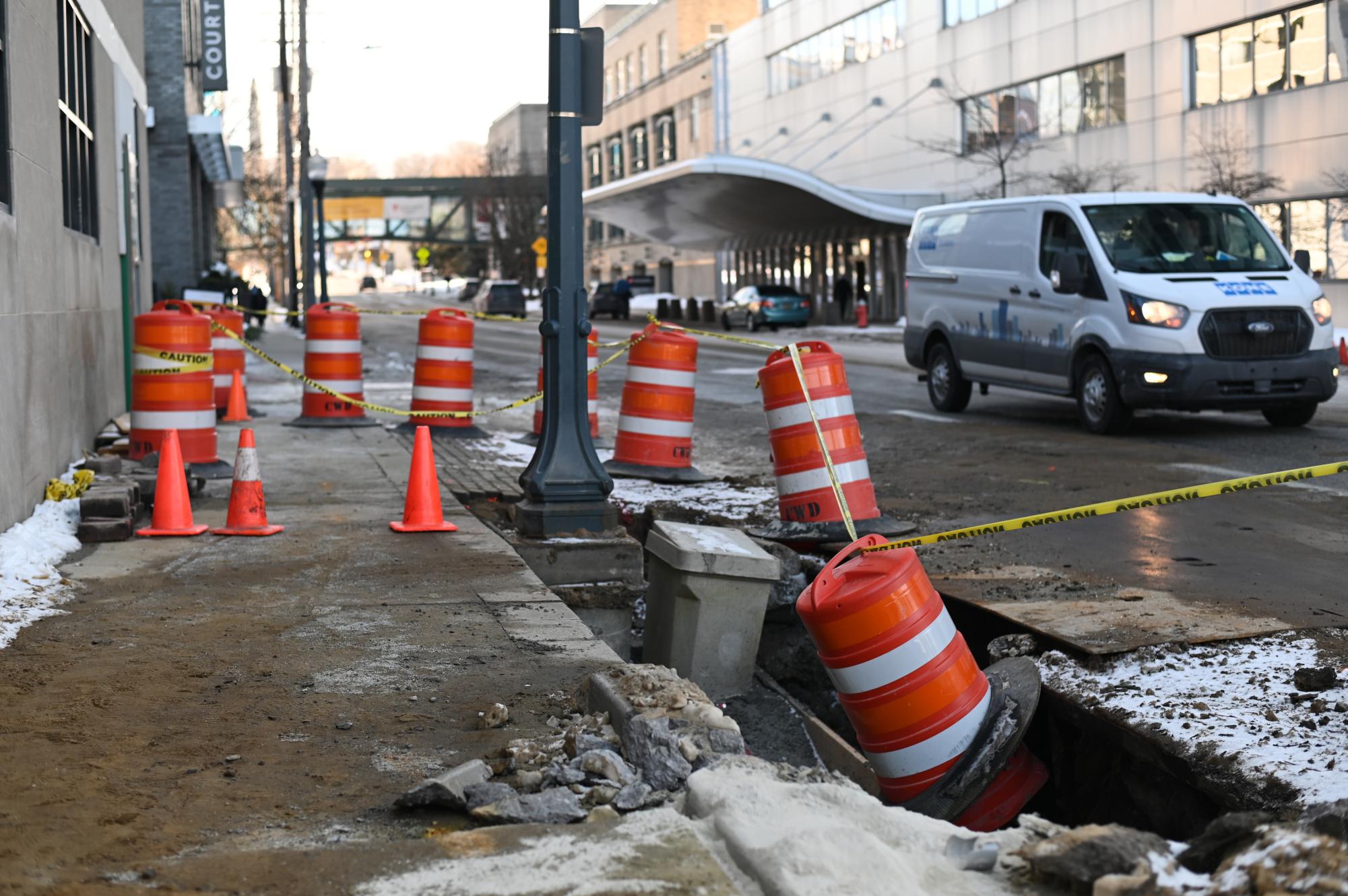 A water main break this past weekend forced the closure of stretches of Euclid Avenue and Mayfield Road, among other impacts on the CWRU community.