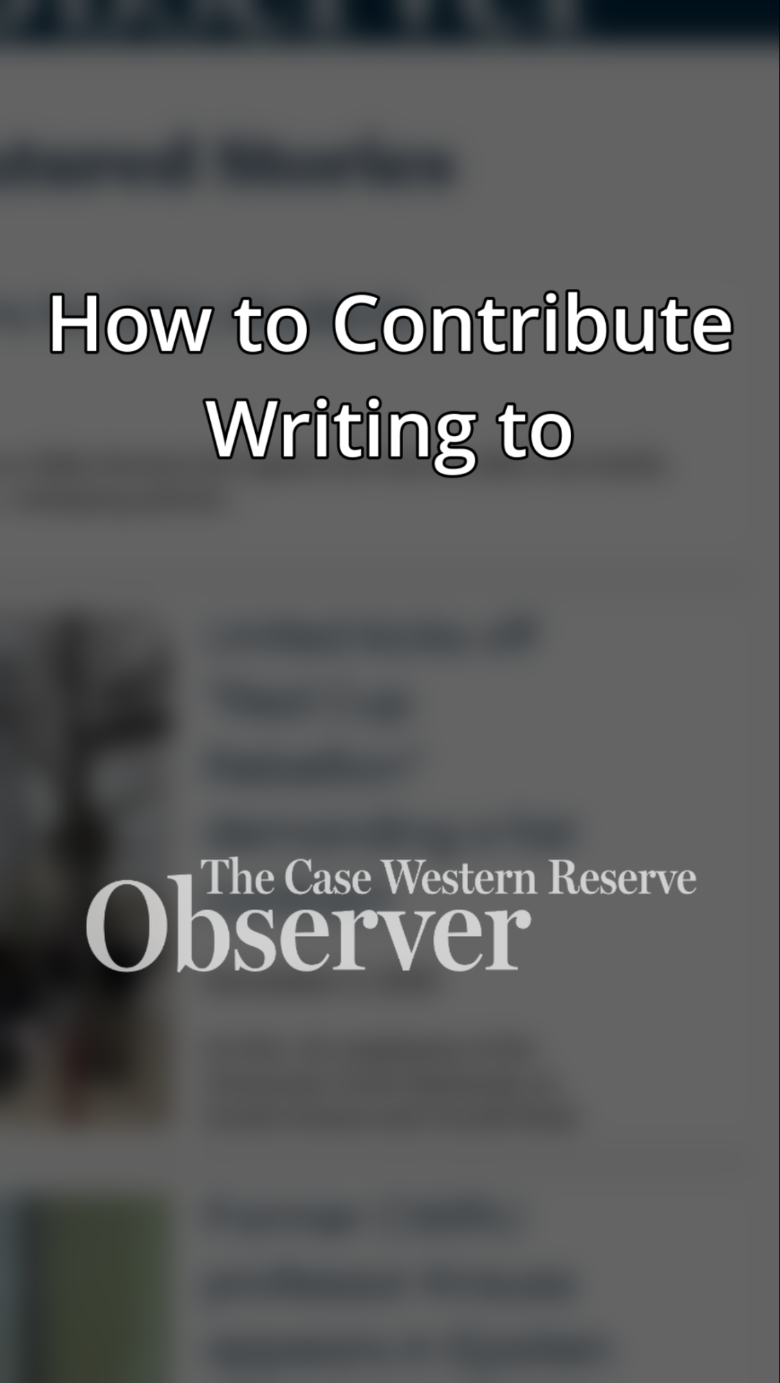 How to Contribute Writing to The Observer